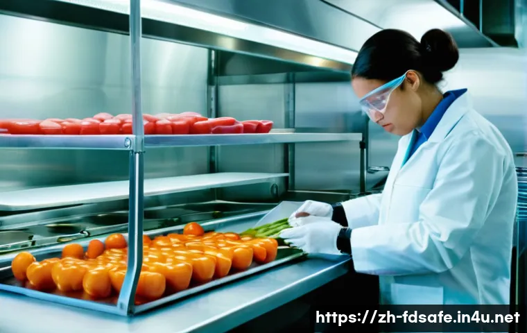 식품위생사 시험 필수 암기 내용 - **Prompt:** A hyperrealistic photograph of a female food safety inspector, mid-30s, with a serious b...
