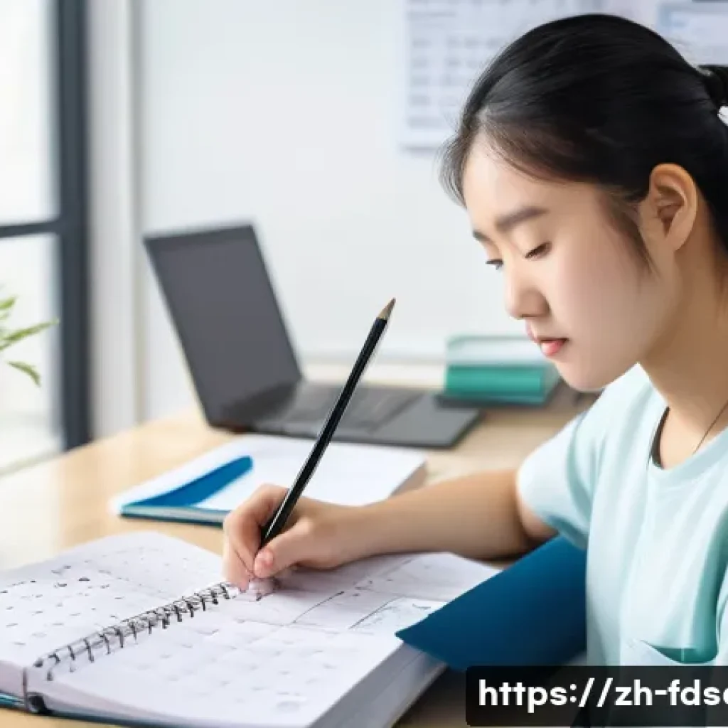 식품위생사 시험 준비 체크리스트 - A modern study scene featuring a young Chinese adult female student sitting at a clean desk covered ...
