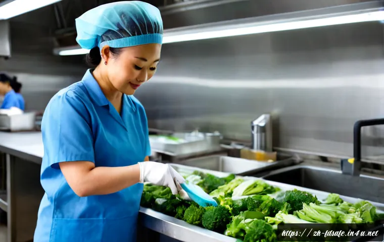 식품위생사 자격증 취득 후 추가 교육 - Photorealistic food hygiene professional attending an advanced safety training workshop, mature East...